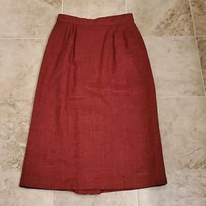 Vintage Norton McNaughton red and black midi skirt